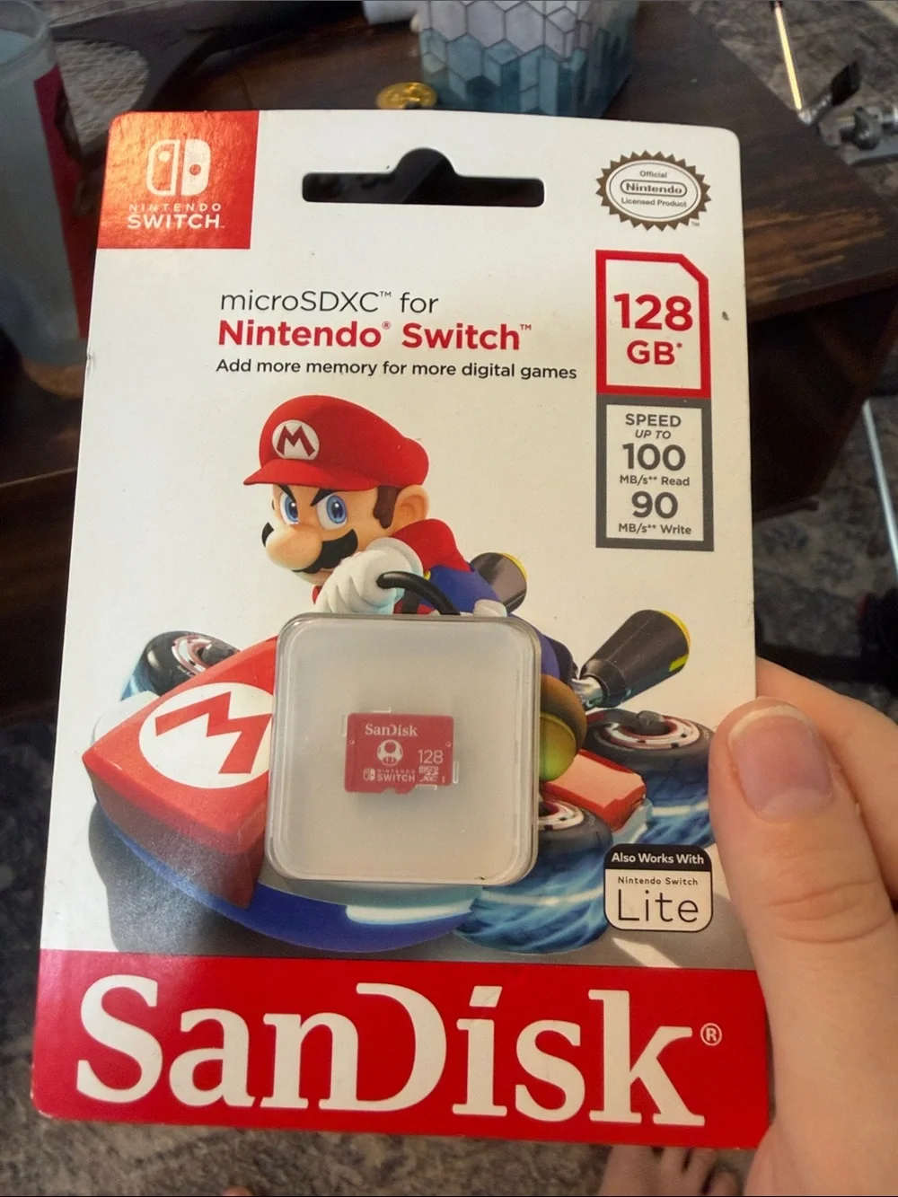 Nintendo Switch SanDisk Mario Mushroom 128gb microsdxc micro sd unopened nwt
